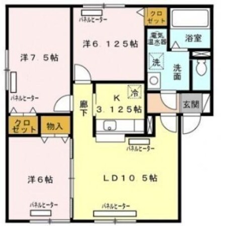 リビングタウン山の手　Aの物件間取画像